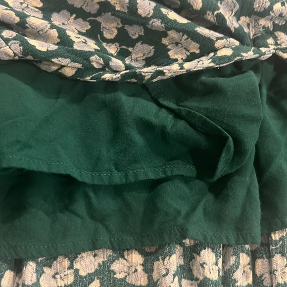 Abercrombie & Fitch green floral short sleeve smocked midi dress Medium - Picture 10 of 13